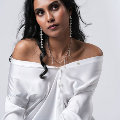 3 Space Cascade Earrings (925 Sterling Silver)