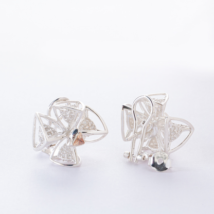 3 Space Aria Bloom Earrings  (925 Sterling Silver)