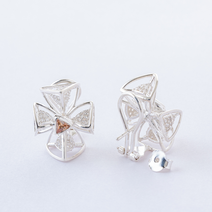 3 Space Aria Bloom Earrings  (925 Sterling Silver)