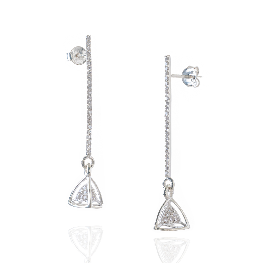 3 Space Gleam Earrings (925 Sterling Silver)