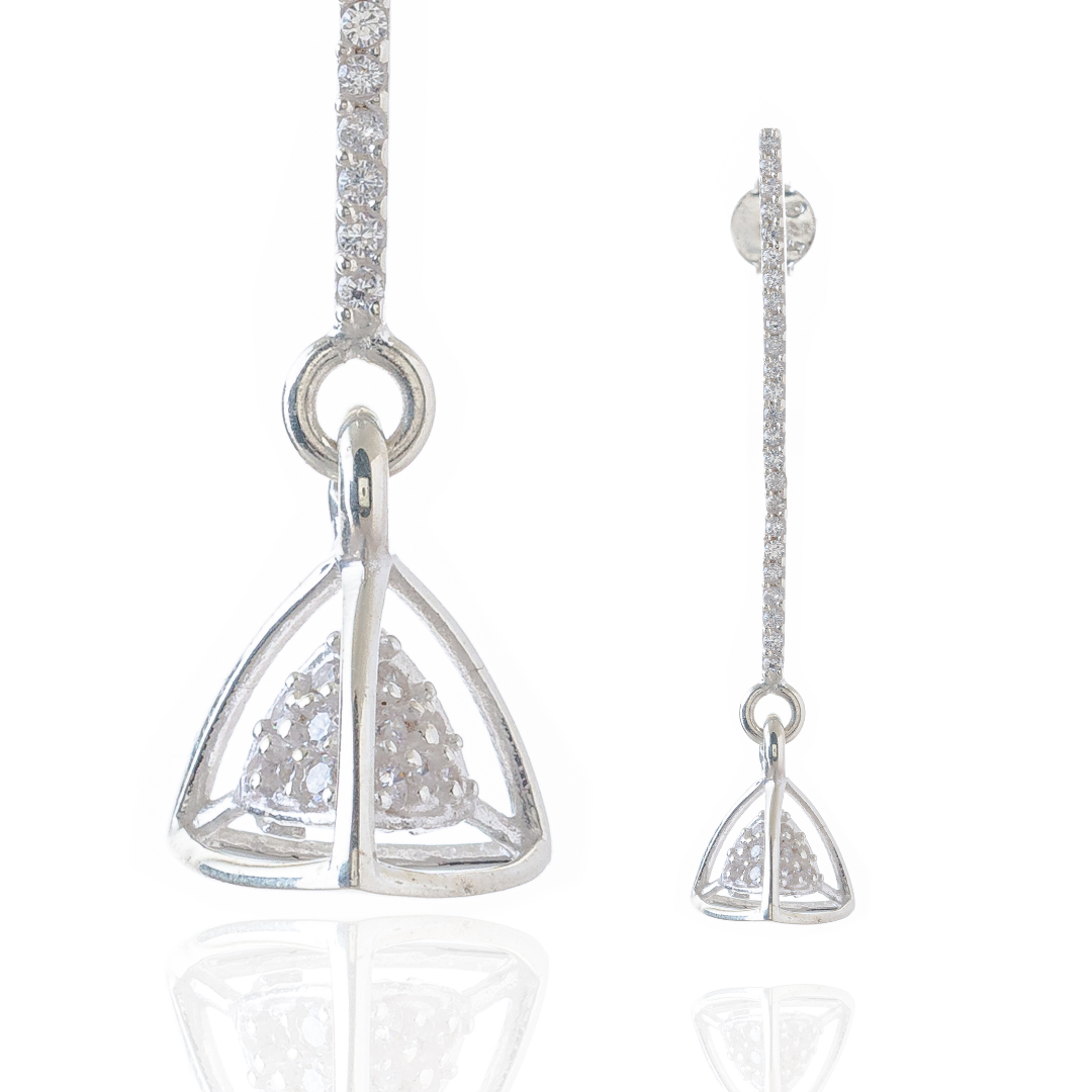 3 Space Gleam Earrings (925 Sterling Silver)