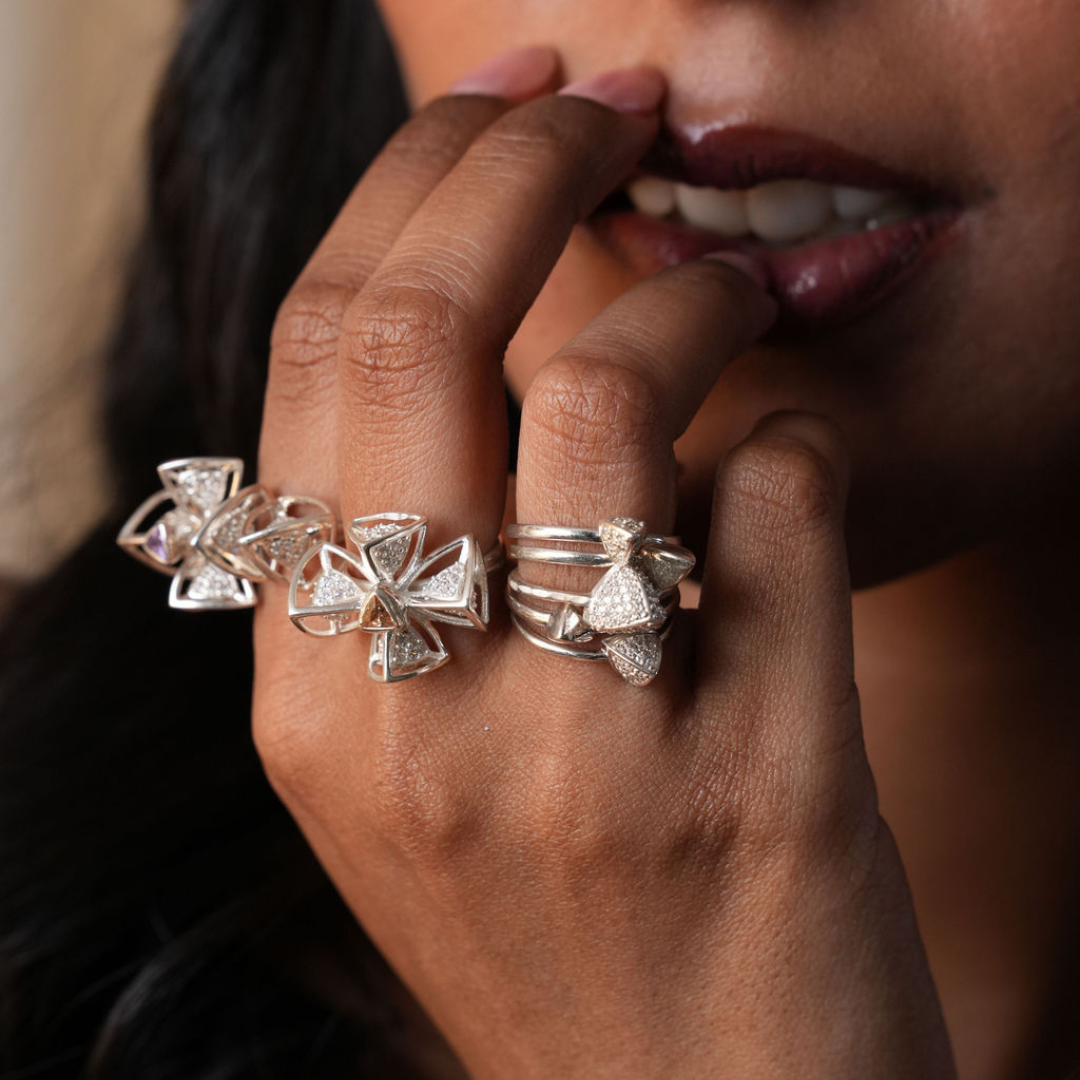 3 Space Radiance Ring (925 Sterling Silver)