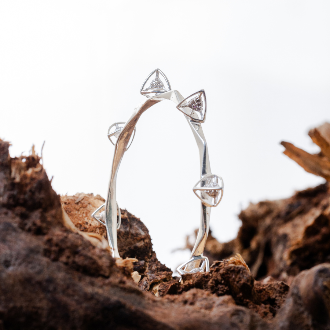 3 Space Orbit Bangle (925 Sterling Silver)
