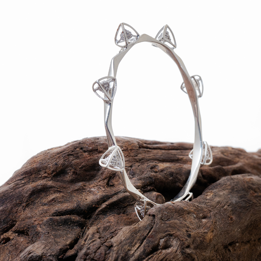 3 Space Orbit Bangle (925 Sterling Silver)